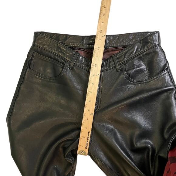 Swann Women's Black Leather Flare Bootcut Pants Size Large - Picture 10 of 11